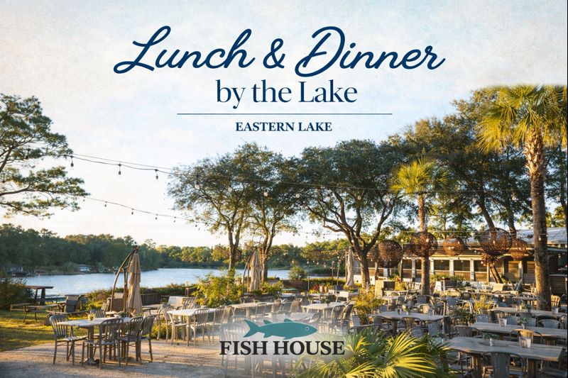 Lunch and Dinner by the Eastern Lake at Old Florida FIsh House