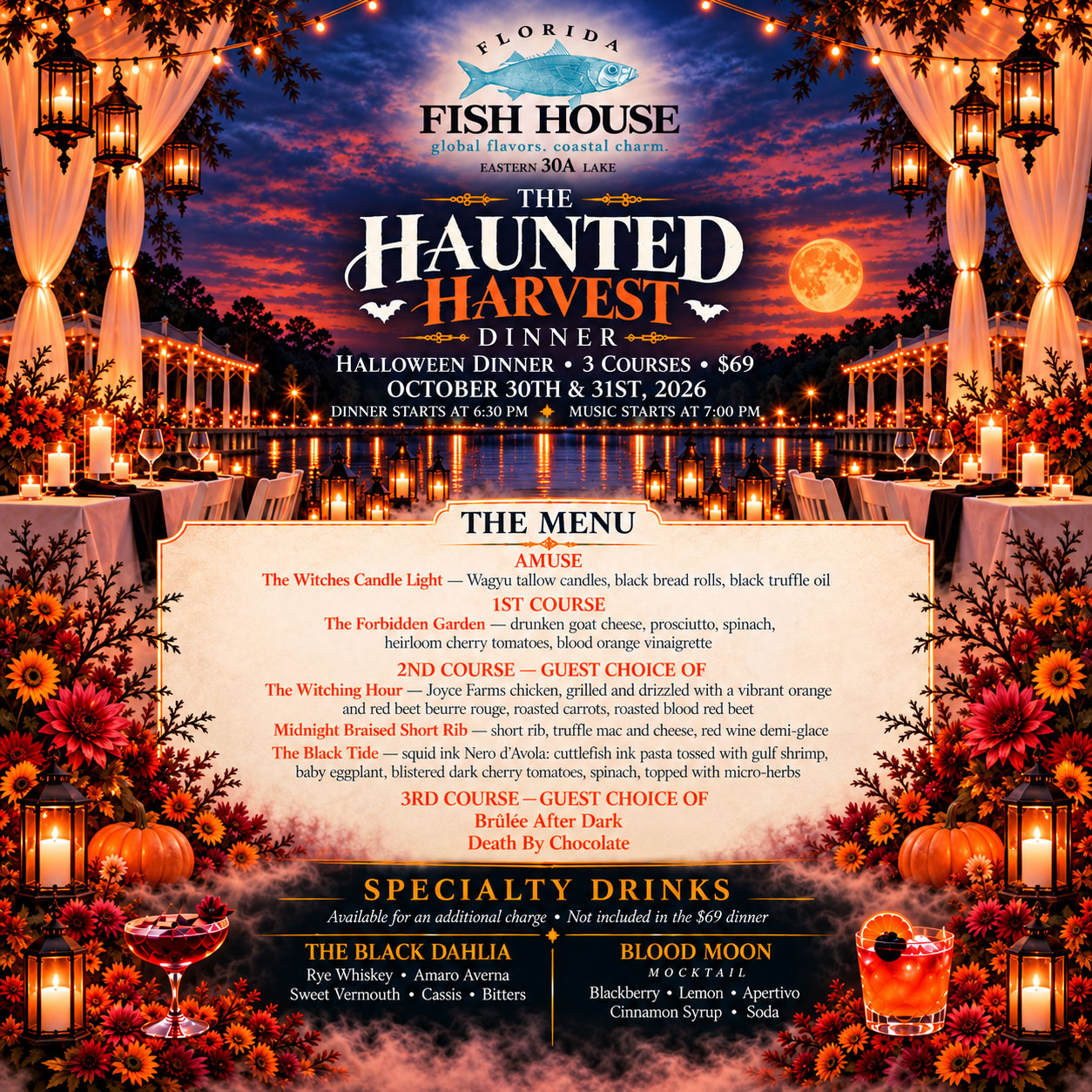 The Haunted Harvest Halloween Dinner at Old Florida Fish House